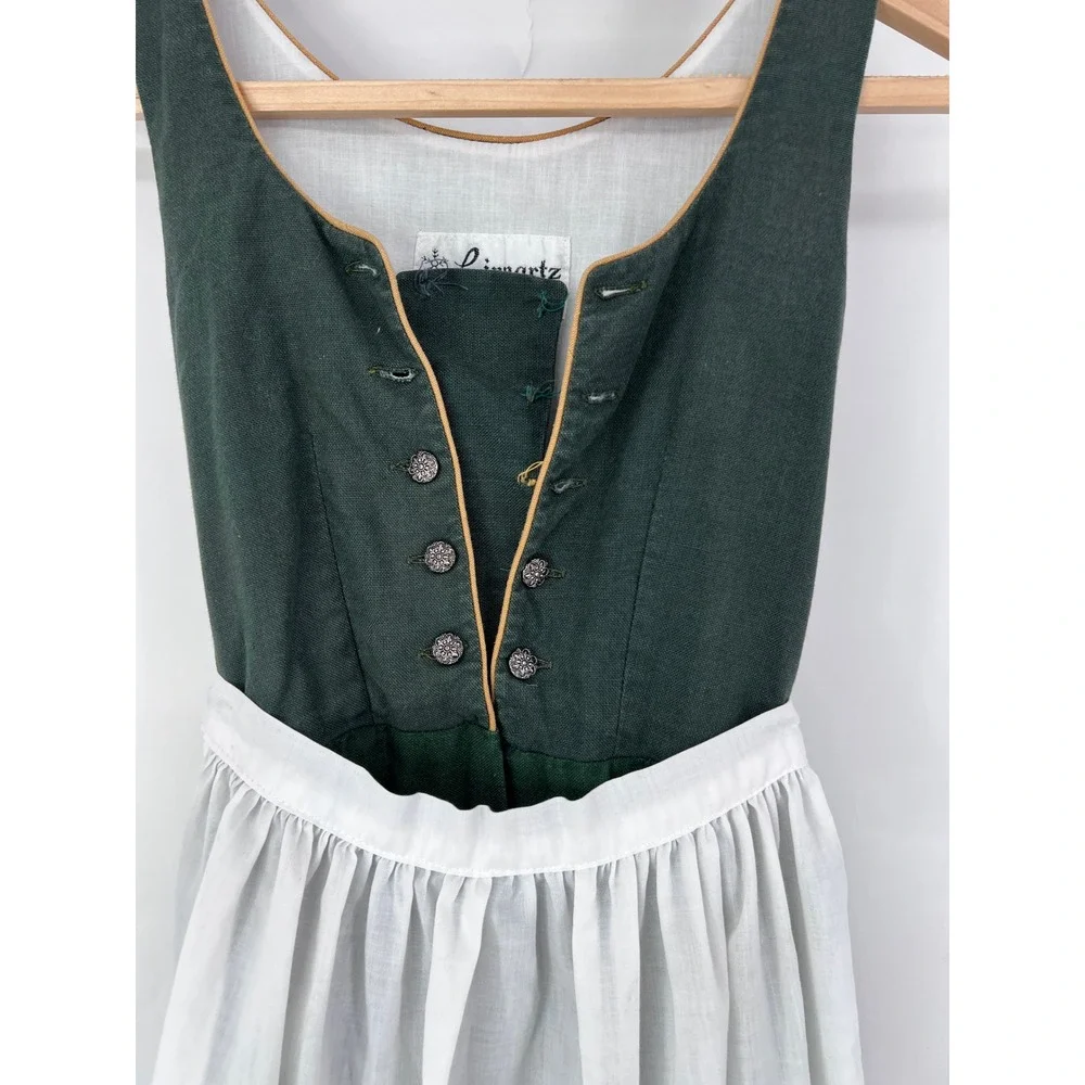 Vintage Linnartz Dirndl Dress Girls Embroidered Traditional Oktoberfest